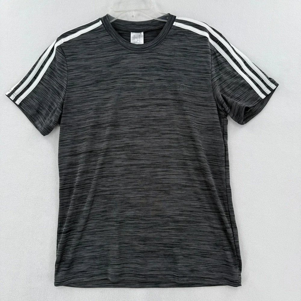 Adidas T-Shirt Mens Size Medium Black Gray White Space Dye Training Top CZ9740